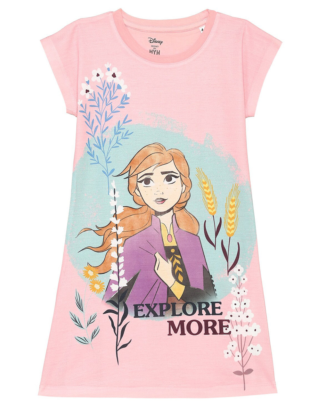 Disney by Wear Your Mind Girls Pink Humor & Comic Print A-Line Dress
