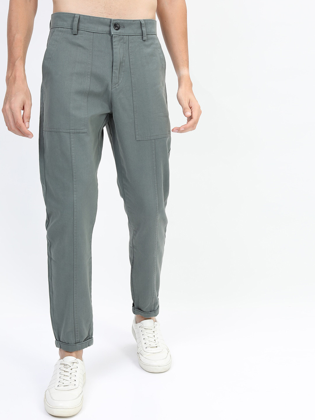 HIGHLANDER Men Green Cargos Trousers