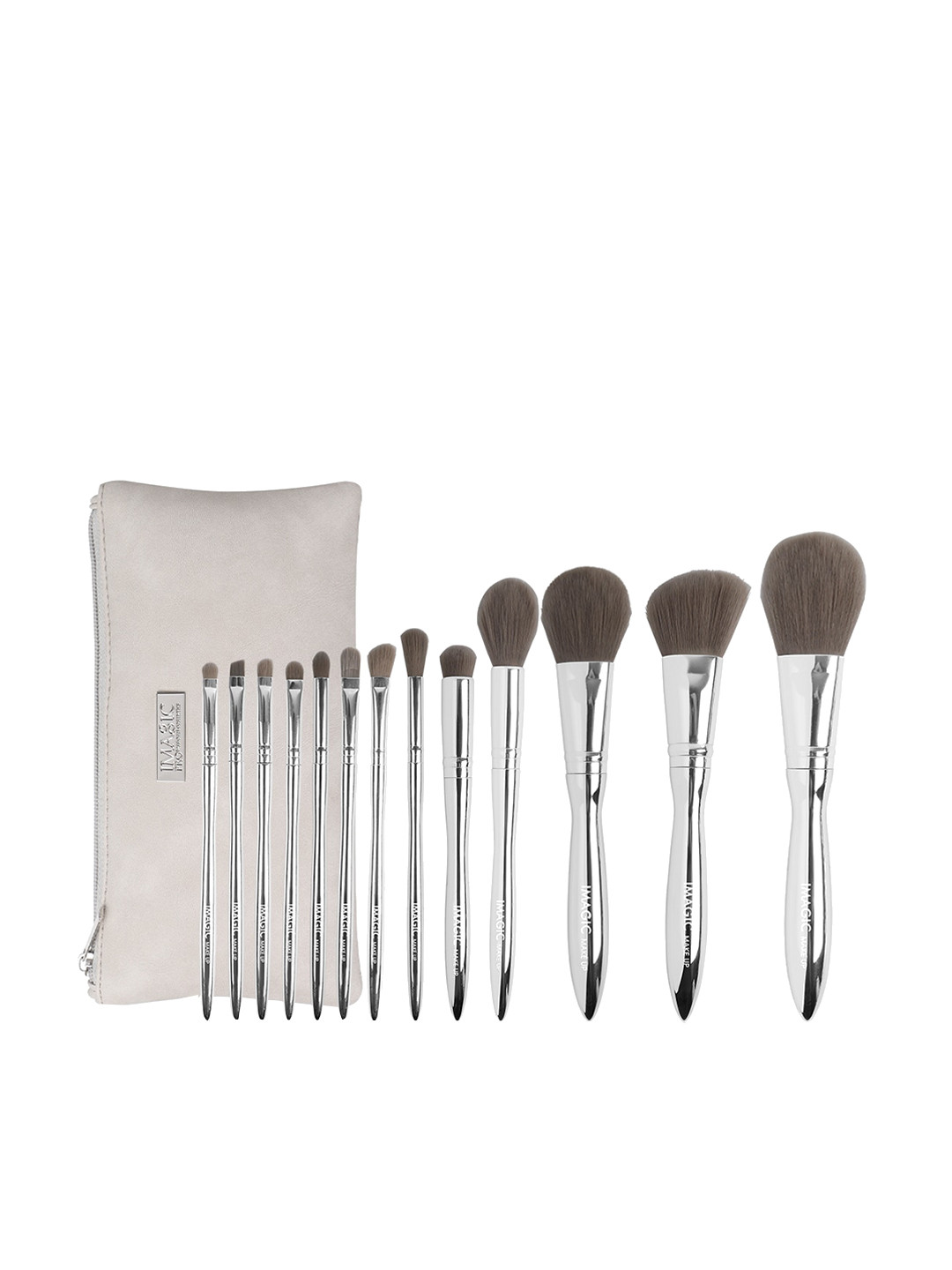 IMAGIC PROfessional Cosmetics 13 Pcs Makeup Brush Set with Grey Zipper Bag - TL-438