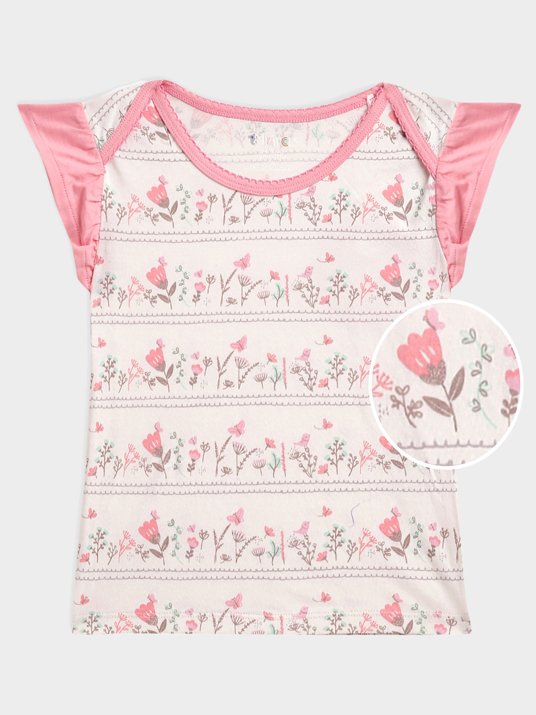 MiArcus Pink Floral Print Short Sleeve Top