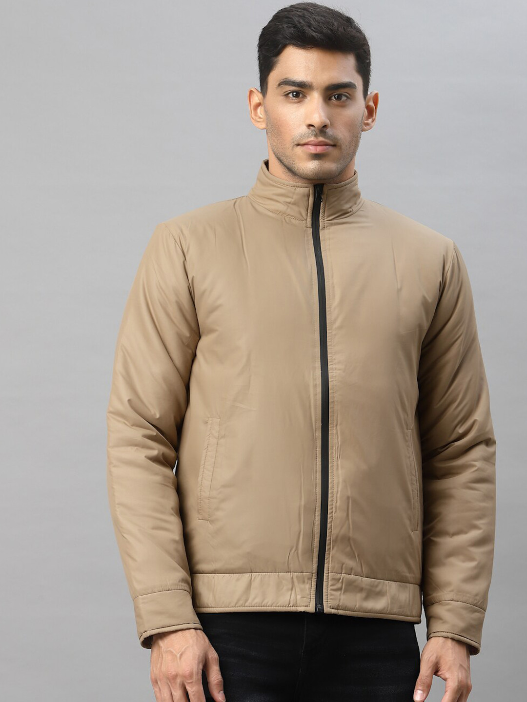Style Quotient Men Tan Padded Jacket