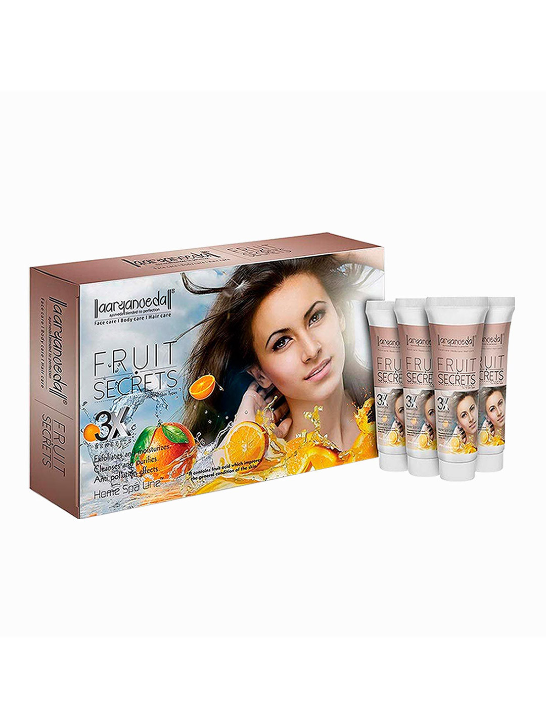 Aryanveda Fruit Secret Facial Kit with Papaya-Watermelon & Orange - 55 g