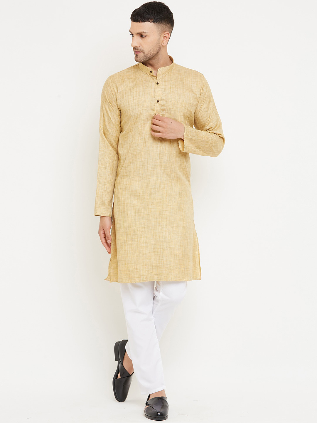 Armaan Ethnic Men Yellow Pastels Kurta