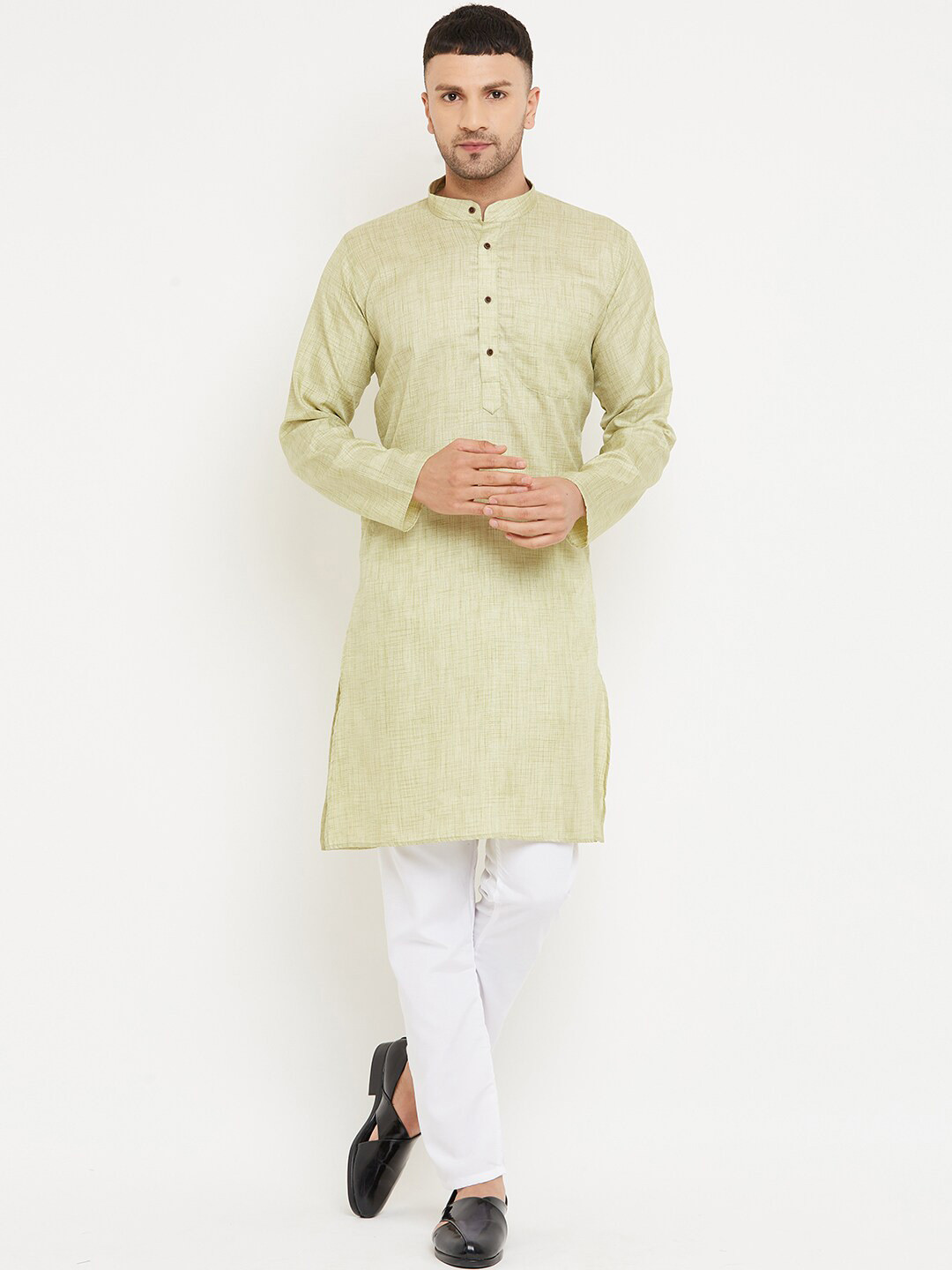Armaan Ethnic Men Yellow Pastels Kurta