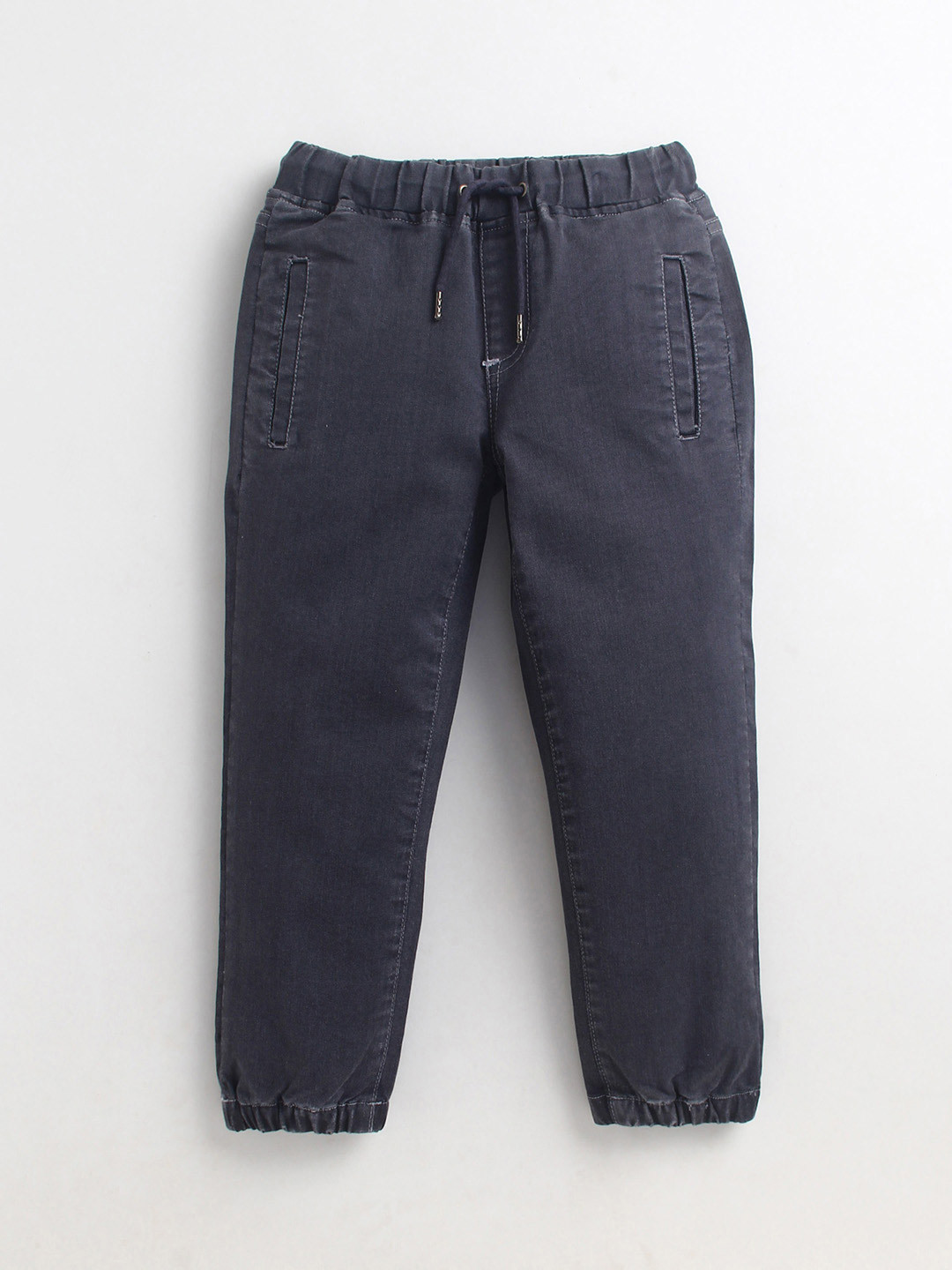 Cherry Crumble Boys Grey Solid Joggers Trousers