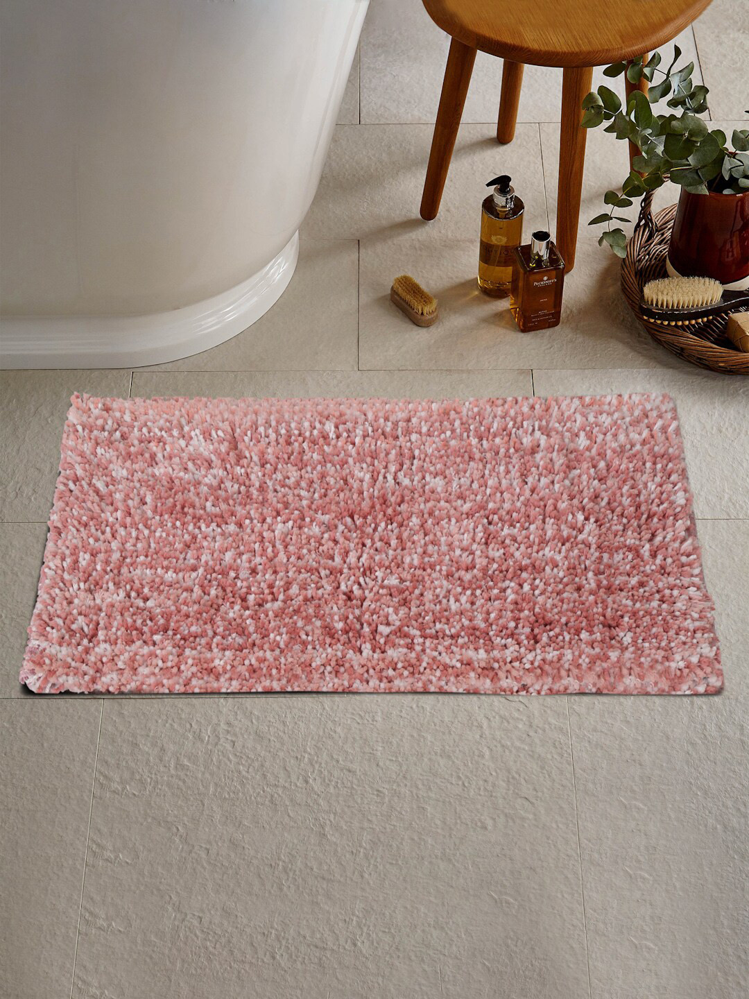 KLOTTHE Pink Solid 2000 GSM Bath Rugs