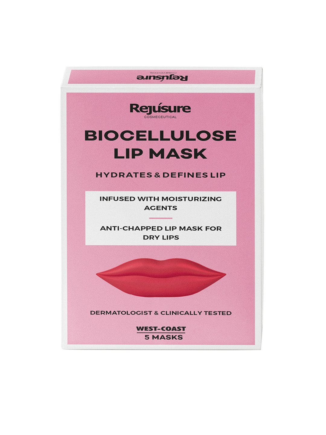 REJUSURE Biocellulose Anti-Chapped Lip Mask To Hydrate & Define Dry Lips - 5 Masks