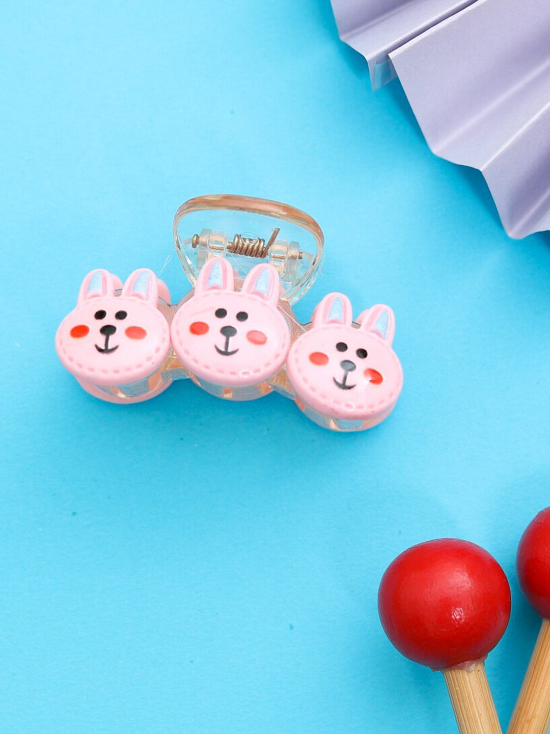 Yellow Bee Girls Pink & Blue Claw Clip