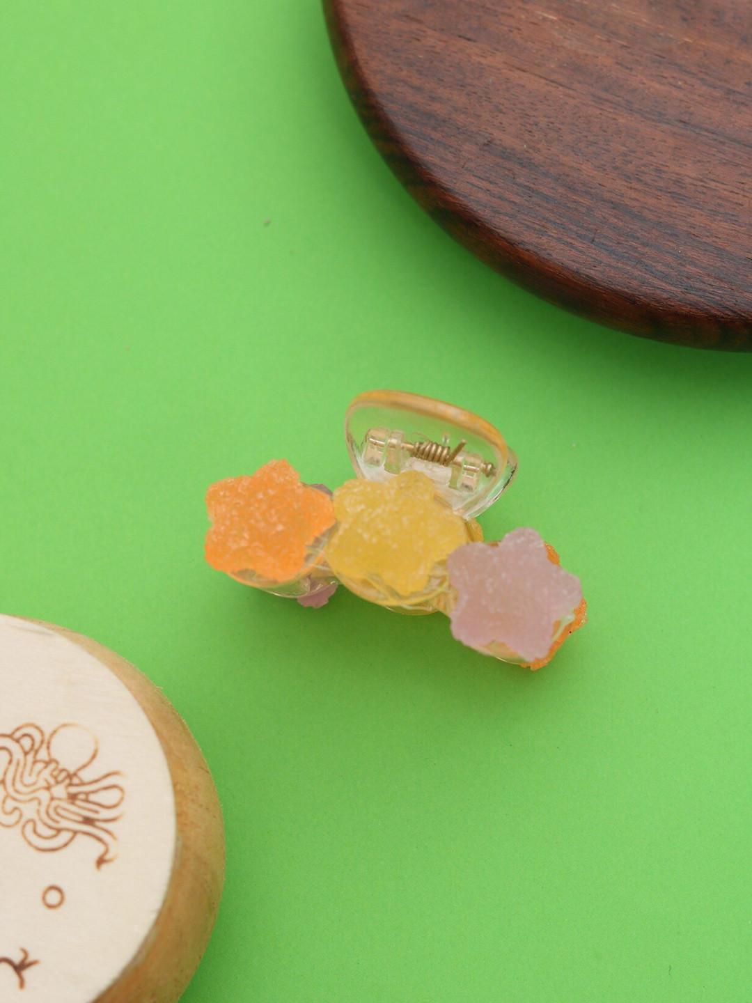 Yellow Bee Girls Orange & Yellow Claw Clip Hair Clutcher