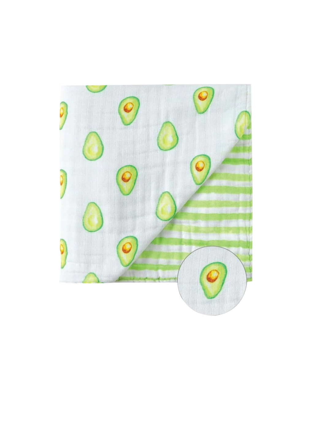 Malabar Baby infants White & Green Summer 210 GSM Cotton Single Bed Blanket