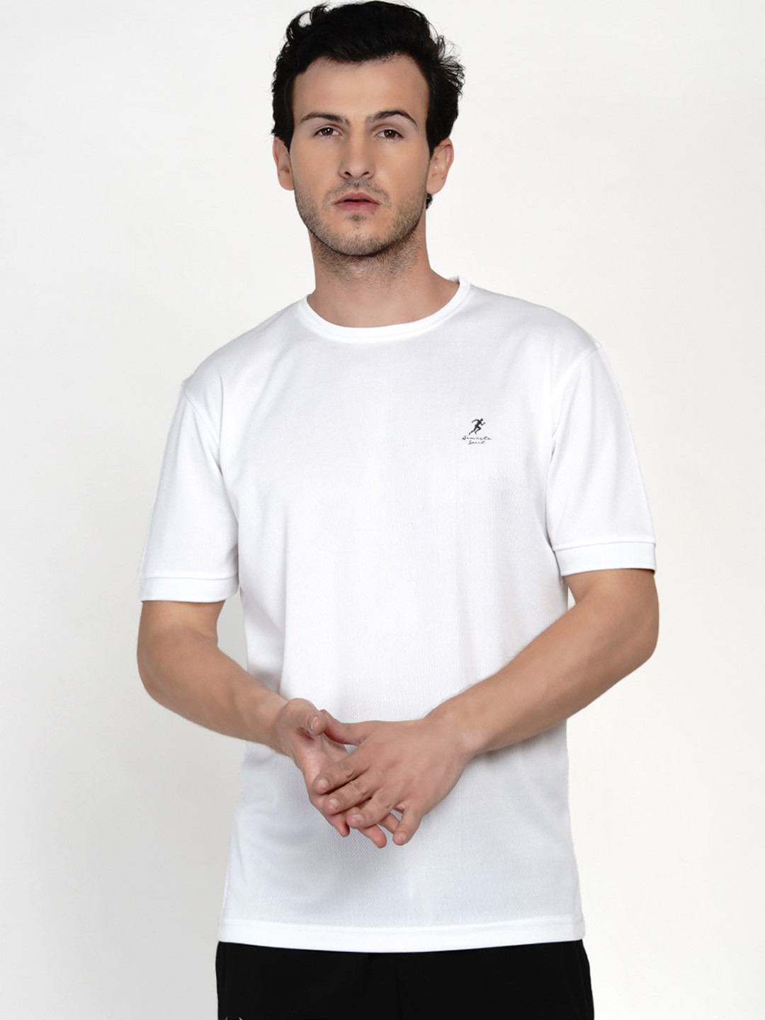 ARMISTO Men Navy Blue & White Drifit T-shirt with Shorts