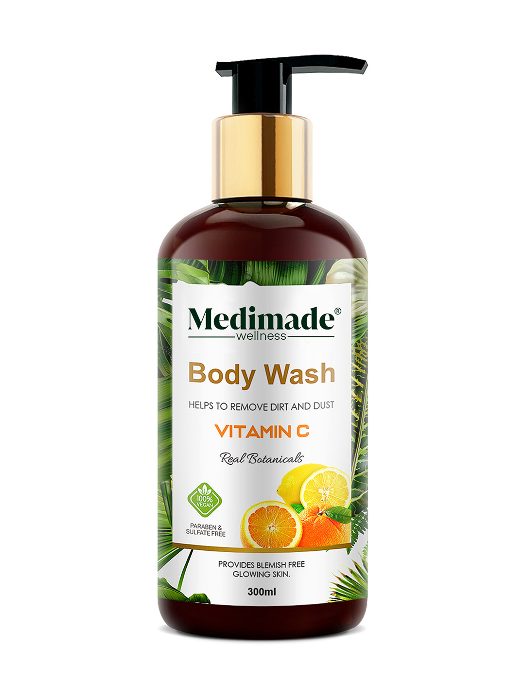 Medimade Real Botanicals Vitamin C Body Wash To Remove Dirt & Dust - 300 ml