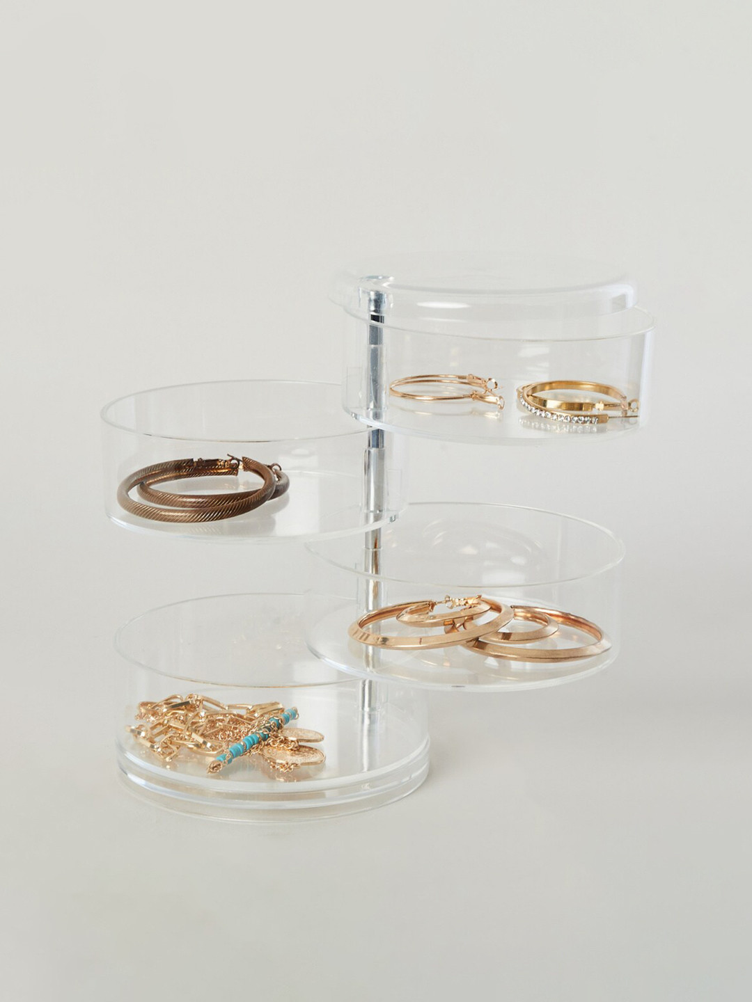 Home Centre Transparent 4 Tier Jewellery Organizer