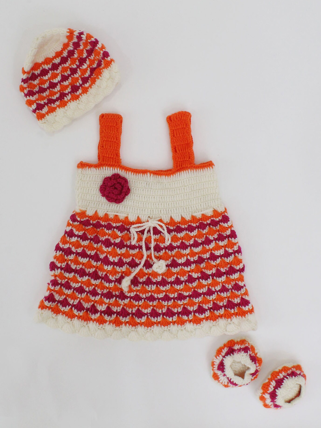Woonie Girls Orange A-Line Mini Dress