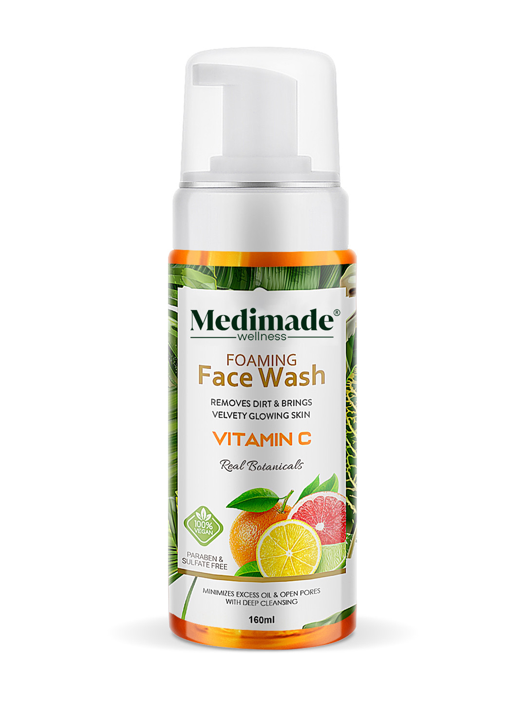 Medimade Vitamin C Foaming Face Wash for Excess Oil & Open Pores - 160ml