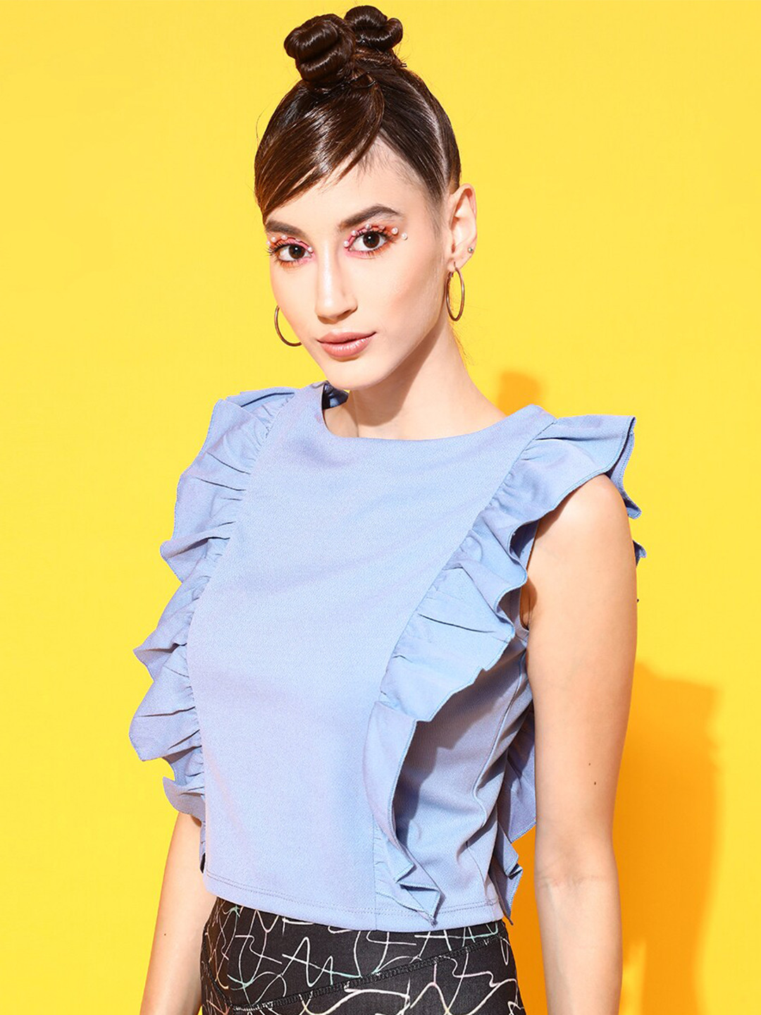 STREET 9 Blue Ruffles Top