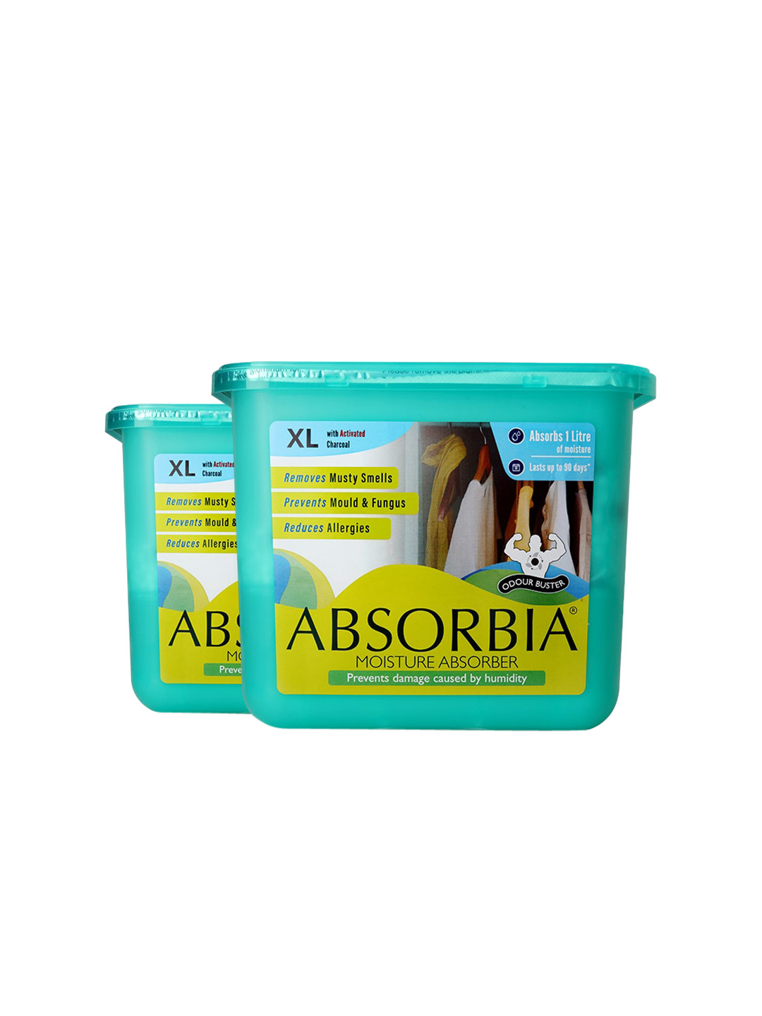 Absorbia Pack of 2 Moisture Absorber Dehumidifer Box 1L