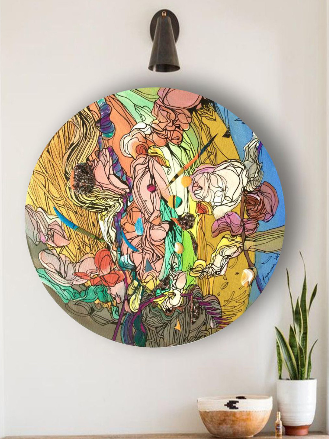 The Art House Yellow and orange Abstract Painting Wall Art