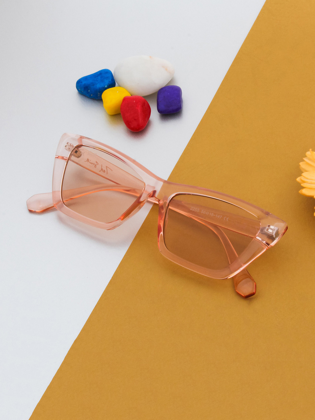 Ted Smith Women Brown Lens & Brown Cateye Sunglasses with UV Protected Lens-WANDA_C3