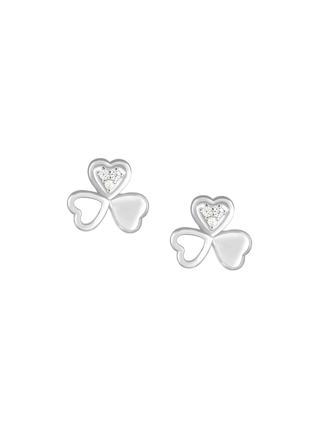 GIVA 925 Sterling Silver Rhodium Plated Floral Hearts Earrings