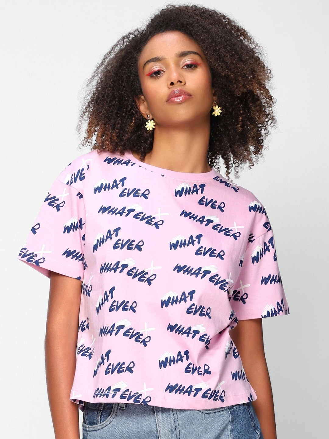 Bewakoof Purple Print Top