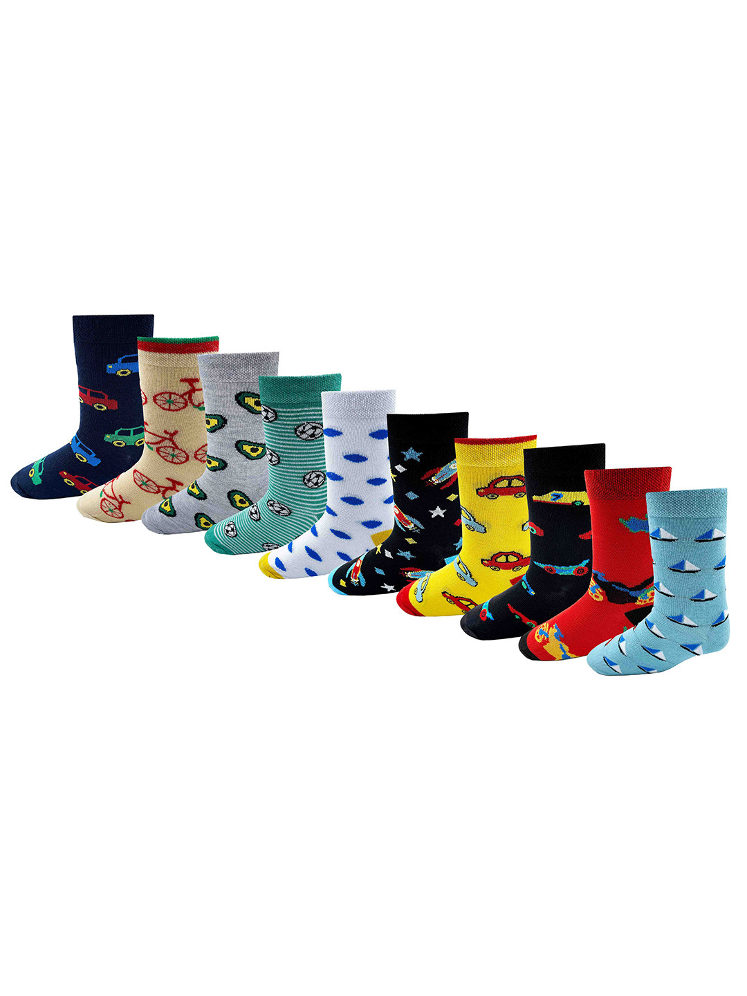 RC. ROYAL CLASS Infant Pack Of 10 Assorted Calf-Length Socks