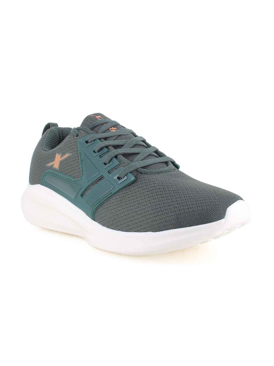 Sparx Men Green Mesh Running Non-Marking Sports Shoes