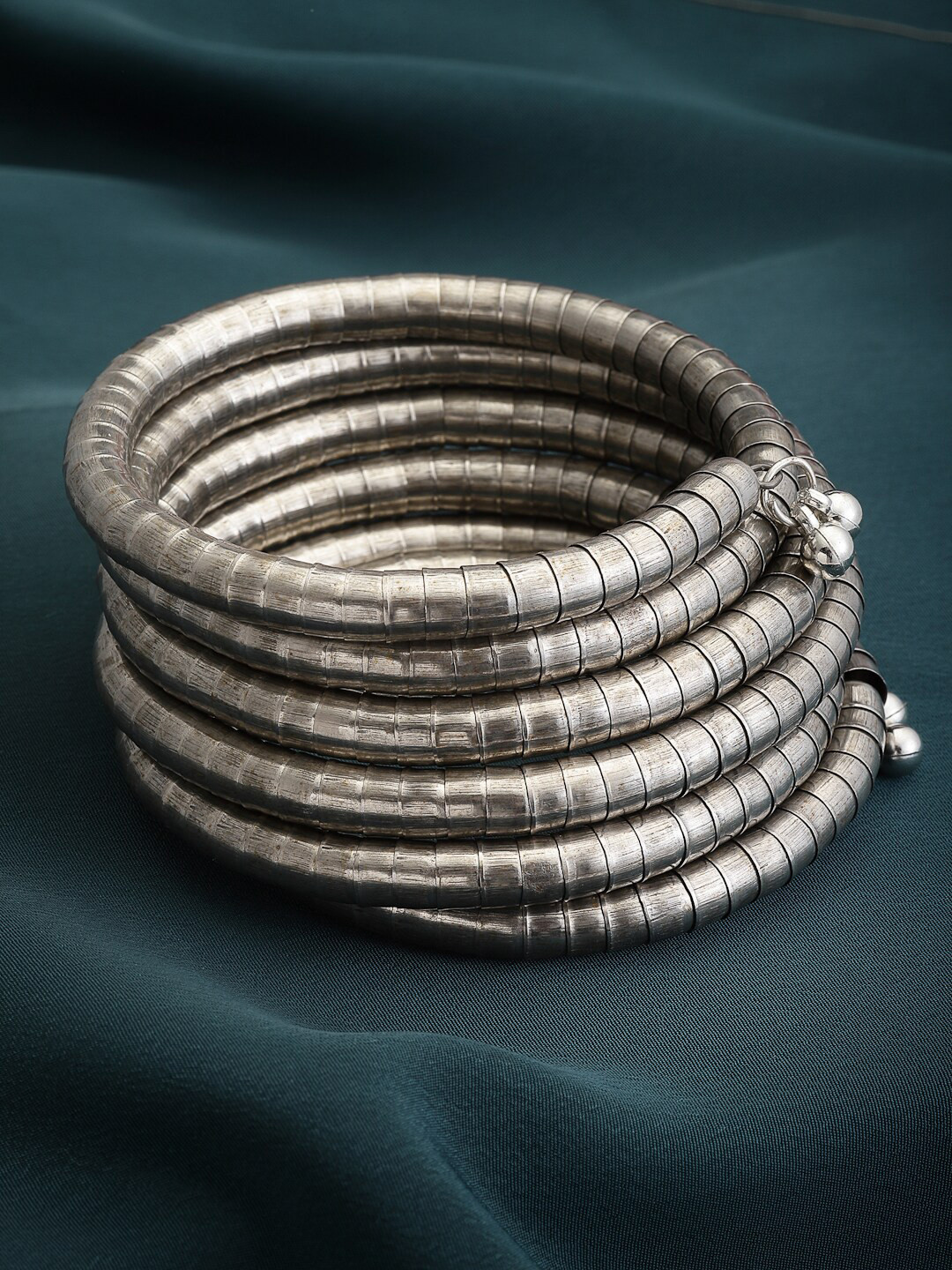 PANASH Silver-Plated Spring Coil Bangle