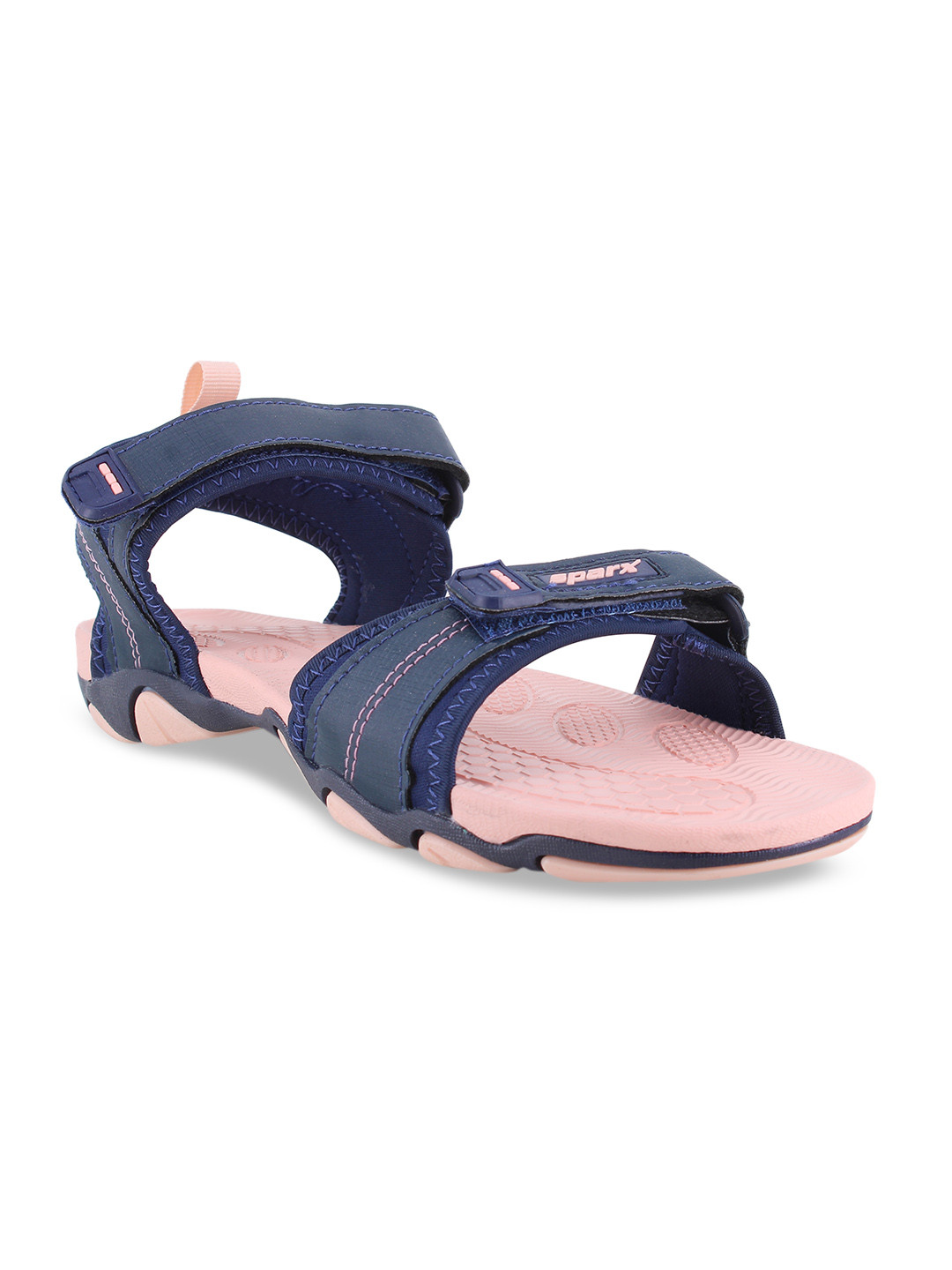 Sparx Women Navy Blue & Peach Solid Sports Sandal