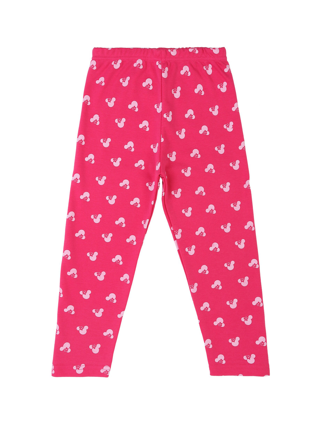 Bodycare Kids Infant Girls Fuchsia-Pink Minnie Mouse Printed Cotton Track Pants