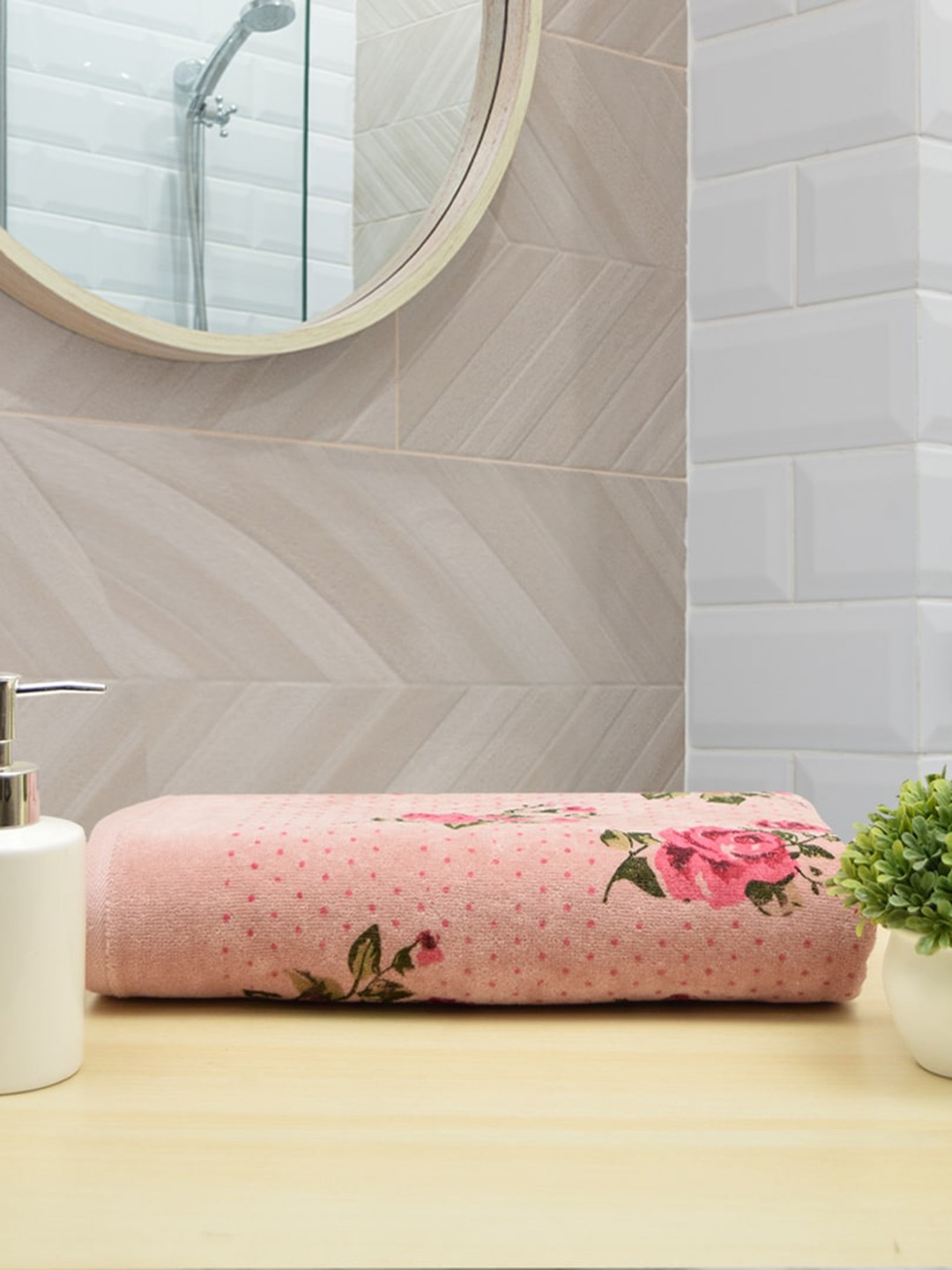 RANGOLI Purple Printed Cotton 450 GSM Bath Towel