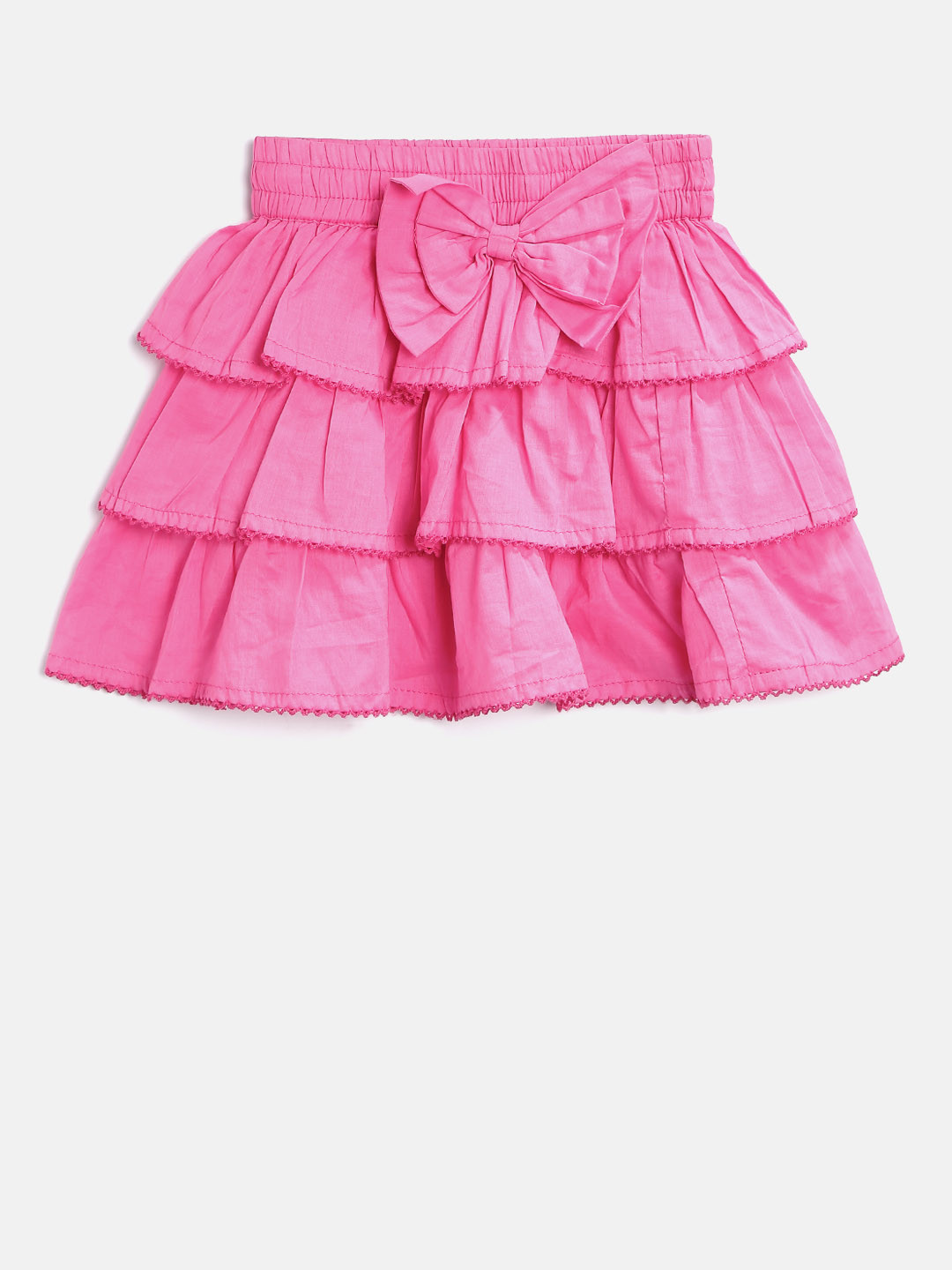 612 Ivy League Girls Pink Mini Tiered Skirt