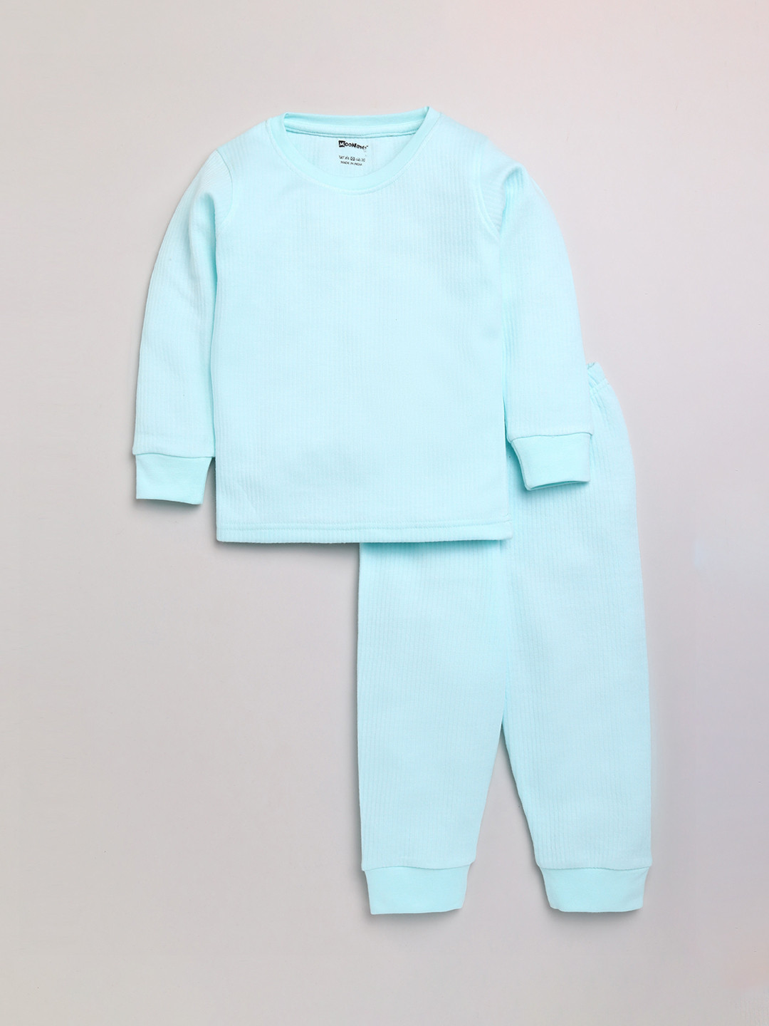 MooNKids Boys Blue Solid Thermal Set