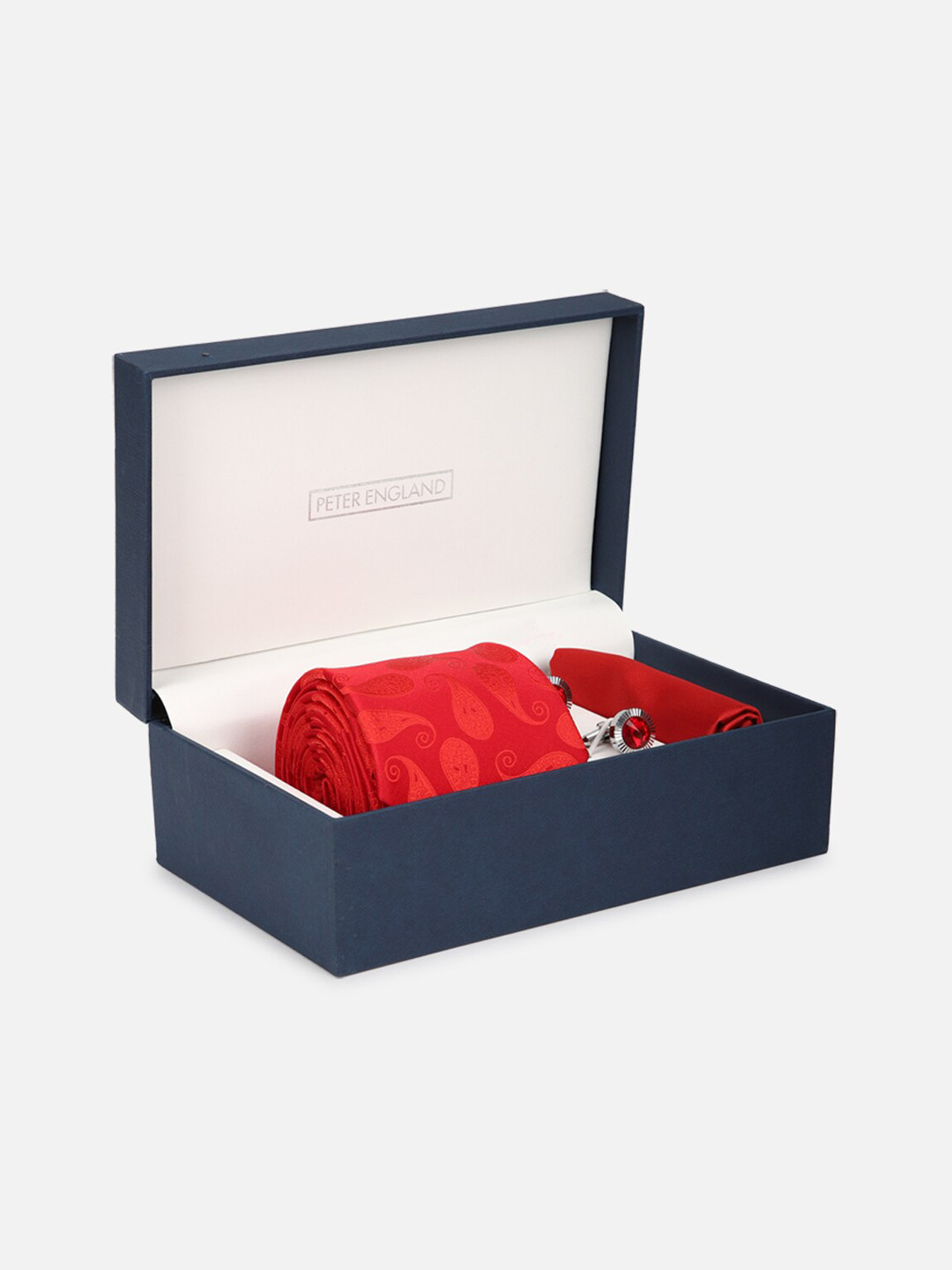 Peter England Men Red Printed Accessory Gift Set