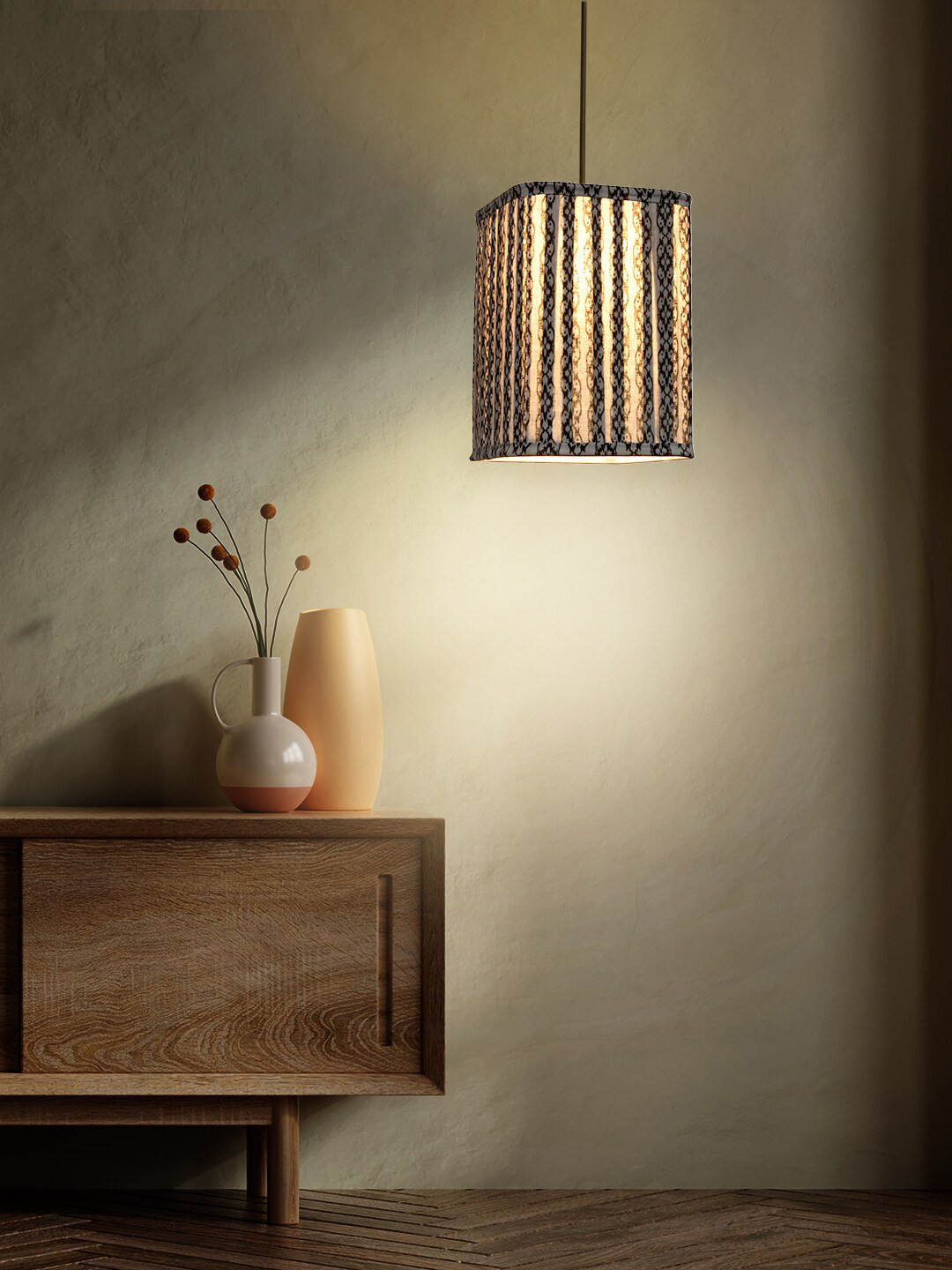 green girgit Grey Rope Print Hanging Shade