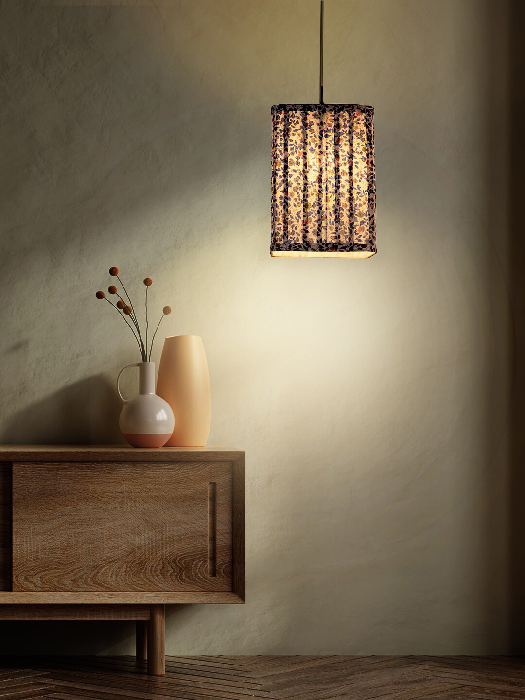 green girgit Blue Printed Metal Ceiling Lamps