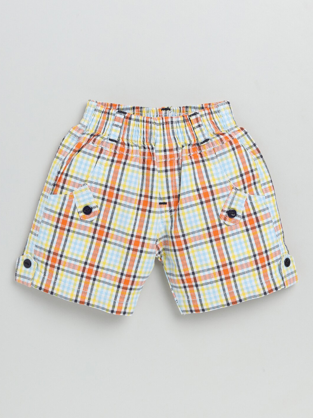 Nottie Planet Boys Orange Checked Shorts
