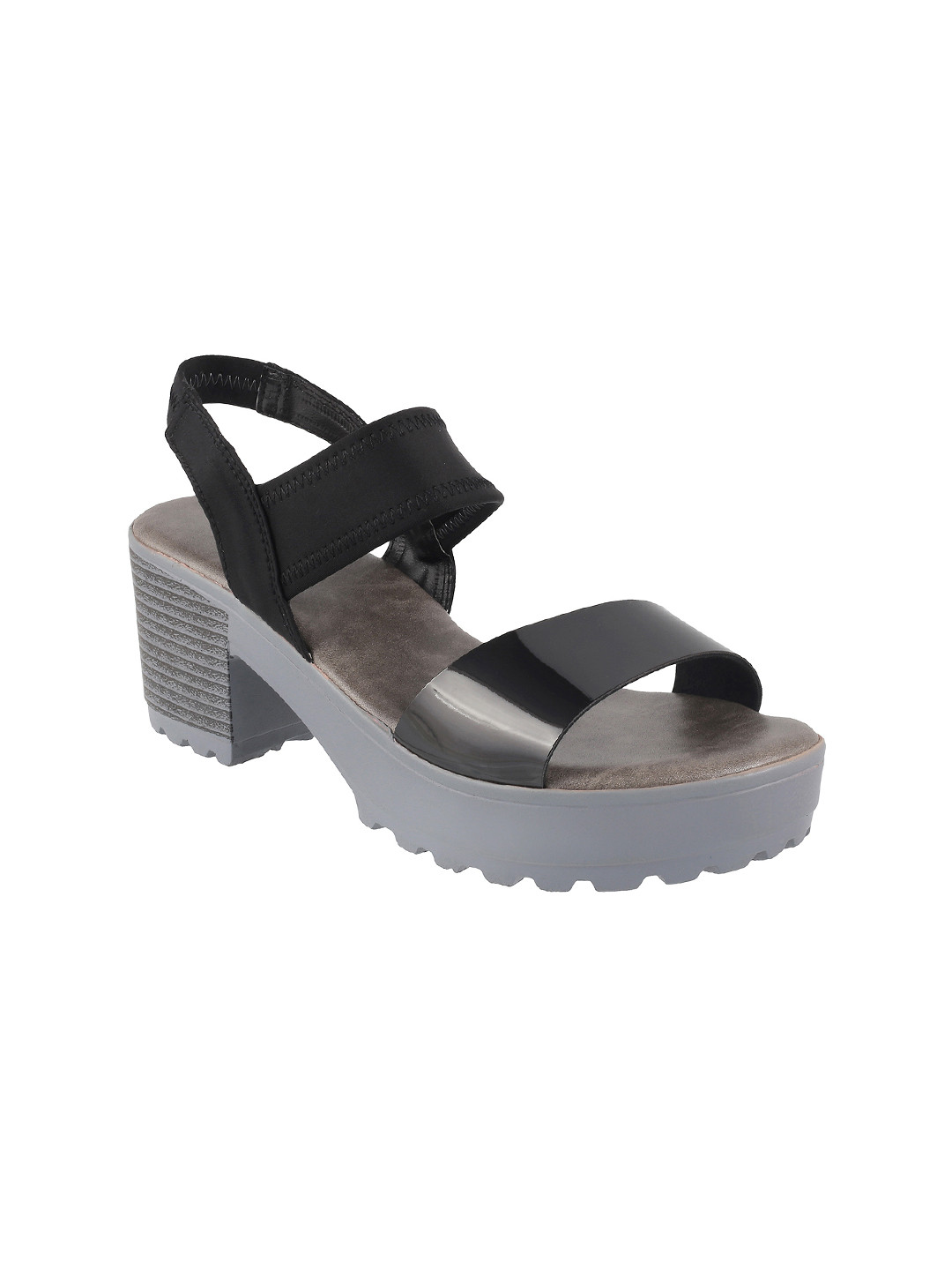 Mochi Women Black Solid Platforms