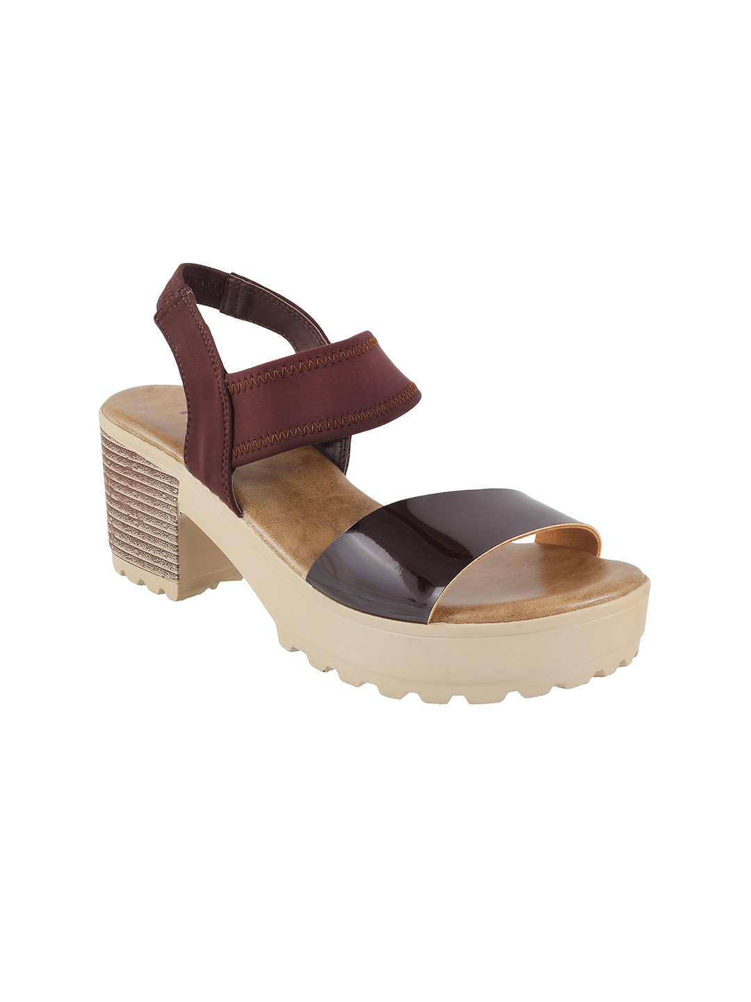 Mochi Women Brown Solid Platforms