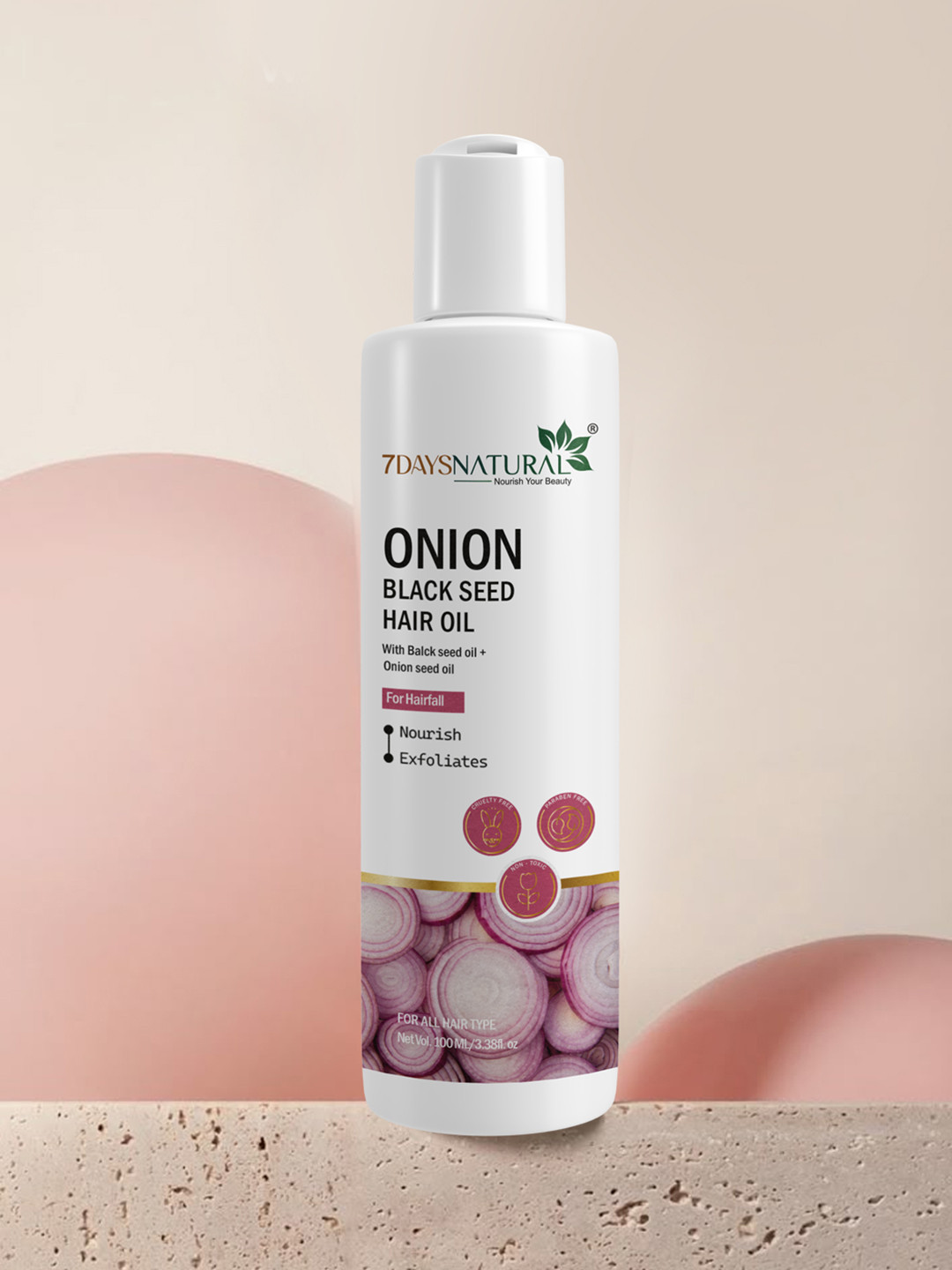 7DAYSNATURAL Nourishing & Regenerating New Onion Hair Oil with Almond & Rosemary - 100ml