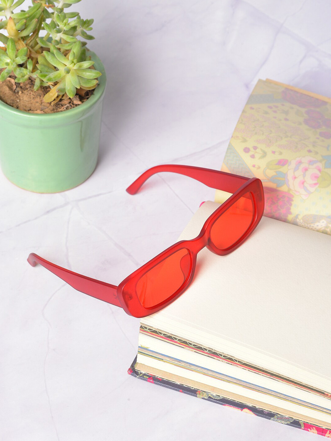 HAUTE SAUCE   Women Orange Lens & Orange Wayfarer Sunglasses with UV Protected Lens