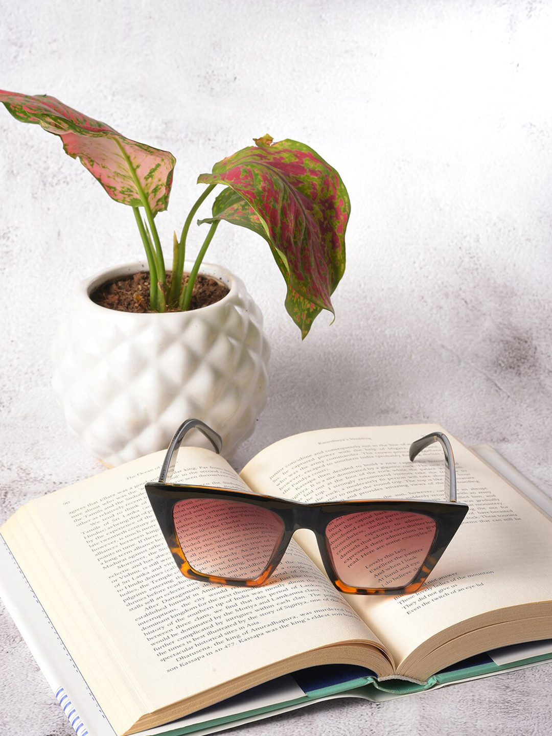HAUTE SAUCE  Women Brown Lens & Printed Black Butterfly Sunglasses
