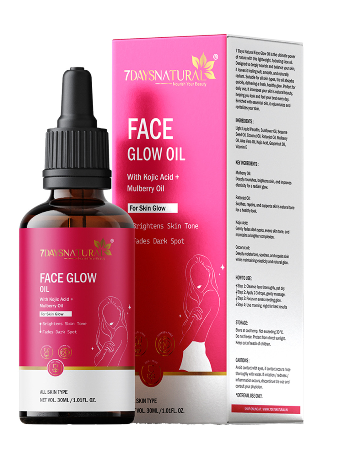 7DAYSNATURAL Face Glowing Oil for Remove Pigmentation & Anti Aging Wrinkles - 30 ml