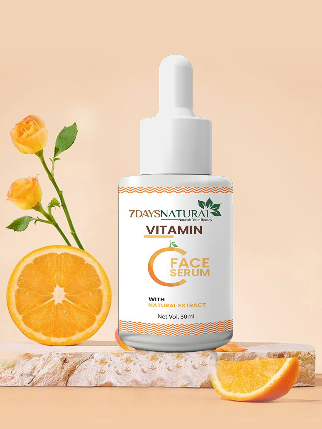 7DAYSNATURAL Vitamin C Facial Serum with Vitamin E & Hyaluronic Acid - 30ml