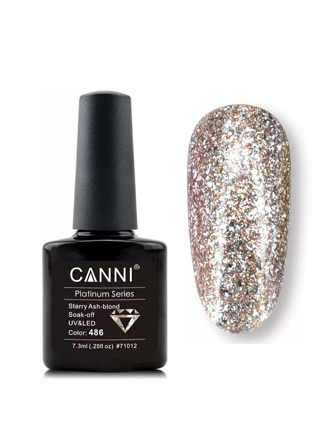 CANNI Platinum Series Soak-Off UV & LED Gel Nail Polish 7.3 ml - Starry Ash Blond 486