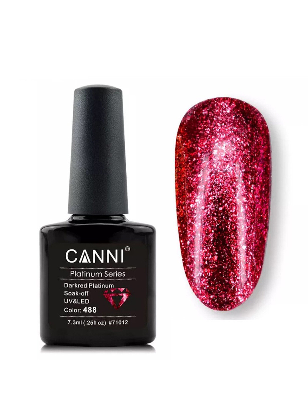 CANNI Platinum Series Soak-Off UV & LED Gel Nail Polish 7.3 ml - Darked Platinum 488