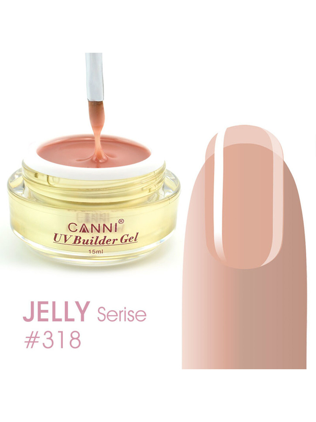 CANNI UV Builder Poly Nail Extension Gel 15ml - Shade BG-318
