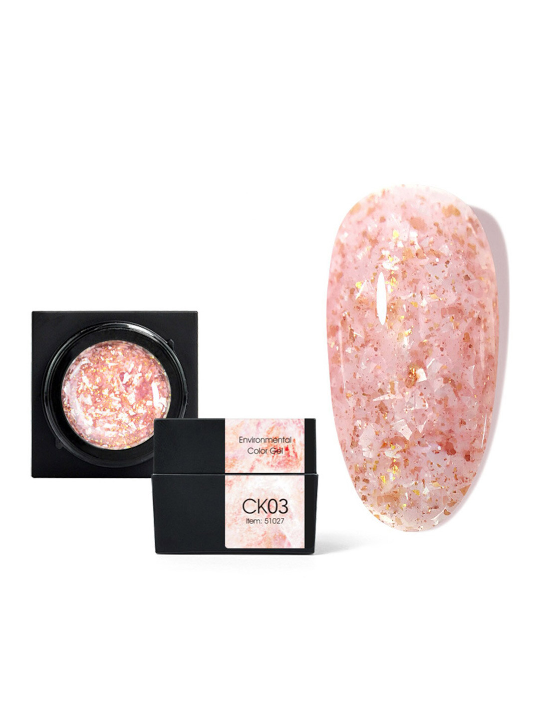 CANNI Mineral Gel Full Cover Super Texture Shell Sequins Drawing Soak Off UV LED Gel 5 ml - CK03