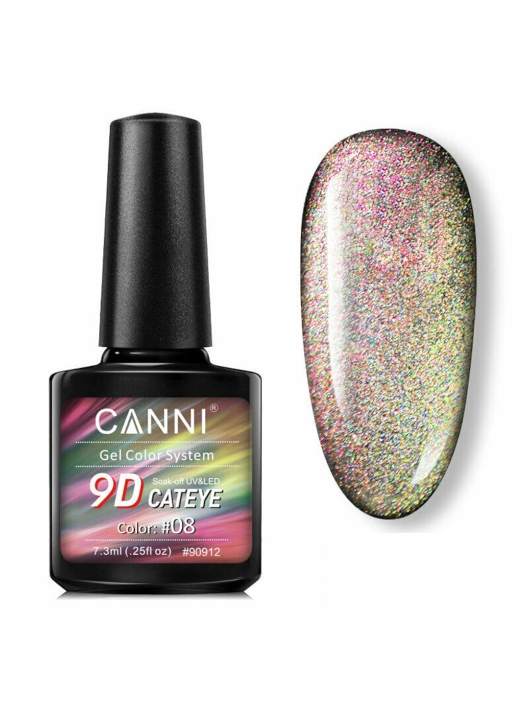 CANNI 9D Cat Eye Galaxy Magnetic UV-LED Soak-Off Gel Nail Polish - Shade 08