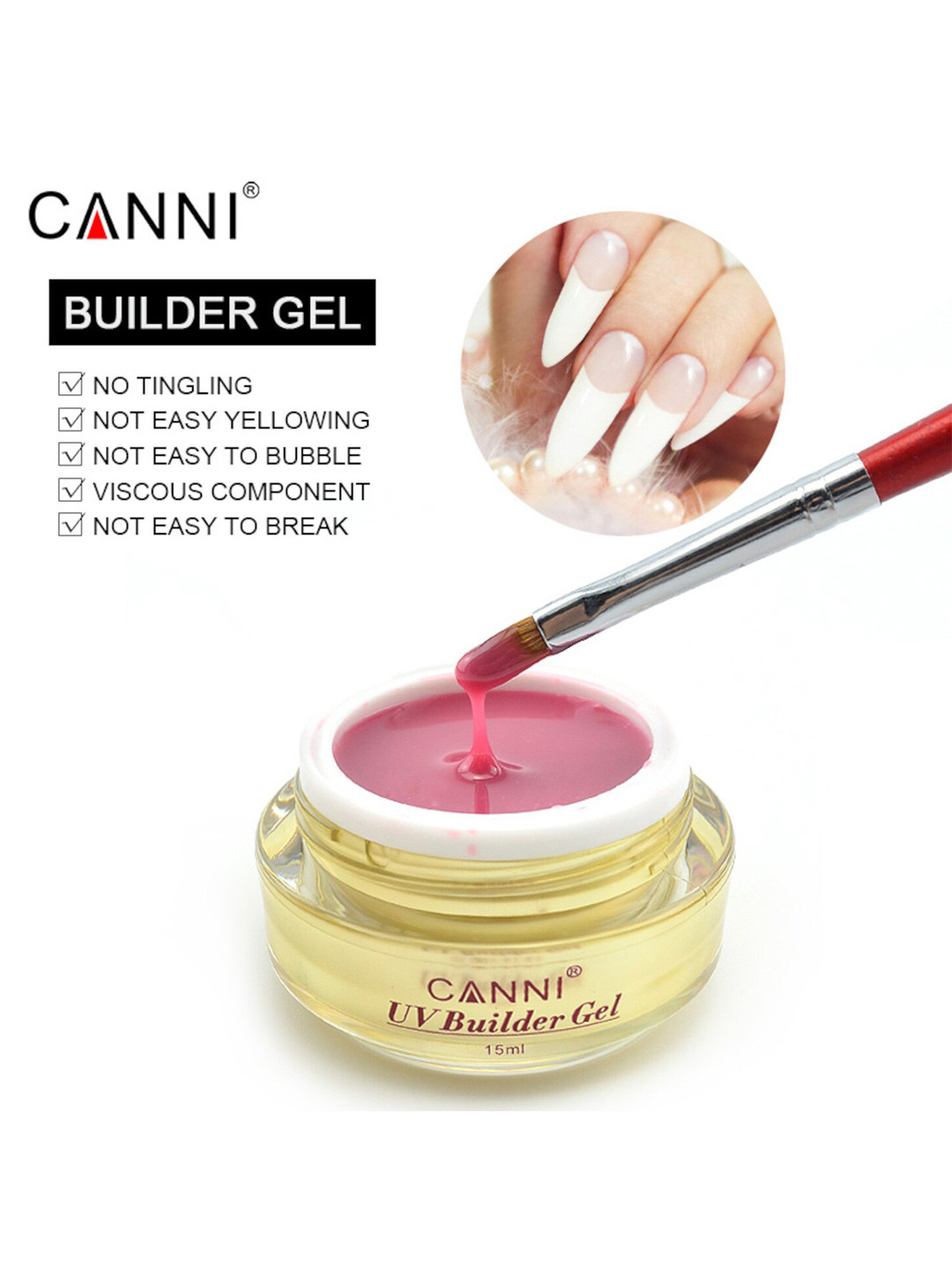 CANNI UV Builder Gel Nails Extension Polygel Nail Polish 15ml